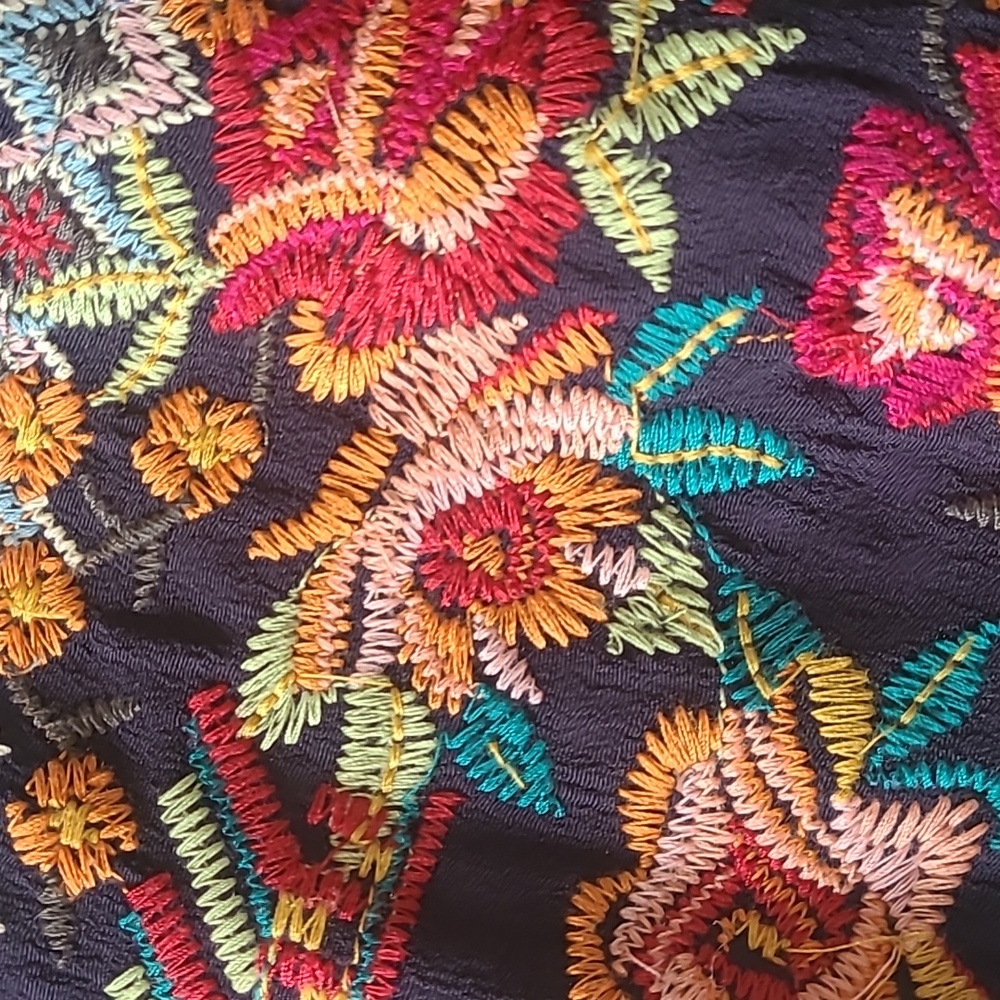 John Mark Multicolor Boho Patchwork Kimono Shrug - Picture 6 of 10